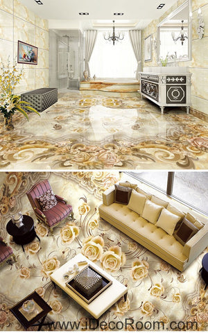 Image of Classic Luxury Roses 00070 Floor Decals 3D Wallpaper Wall Mural Stickers Print Art Bathroom Decor Living Room Kitchen Waterproof Business Home Office Gift