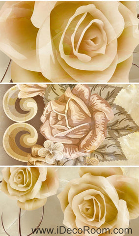 Image of Classic Luxury Roses 00070 Floor Decals 3D Wallpaper Wall Mural Stickers Print Art Bathroom Decor Living Room Kitchen Waterproof Business Home Office Gift