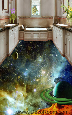 Saturn Planet Nebula 00071 Floor Decals 3D Wallpaper Wall Mural Stickers Print Art Bathroom Decor Living Room Kitchen Waterproof Business Home Office Gift