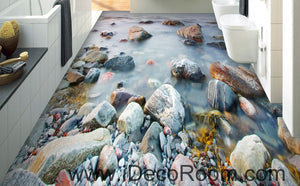 Stone Riverside 00076 Floor Decals 3D Wallpaper Wall Mural Stickers Print Art Bathroom Decor Living Room Kitchen Waterproof Business Home Office Gift