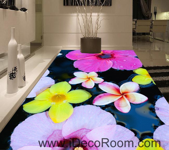Large Tropical Flower 00077 Floor Decals 3D Wallpaper Wall Mural Stickers Print Art Bathroom Decor Living Room Kitchen Waterproof Business Home Office Gift