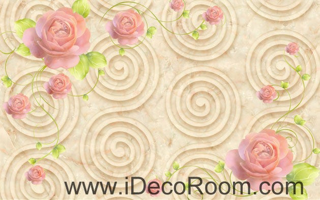 Rose Flower Swirl 00079 Floor Decals 3D Wallpaper Wall Mural Stickers Print Art Bathroom Decor Living Room Kitchen Waterproof Business Home Office Gift