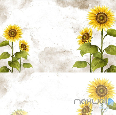Image of Fashion hand painted sunflower entire room wallpaper wall mural decal IDCQW-000006