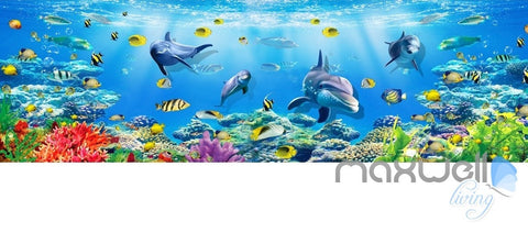 Image of submarine world children room entire room wallpaper wall mural decal IDCQW-000008