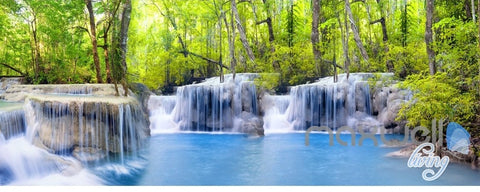 Image of Huge big waterfall landscape woods entire room wallpaper wall mural decal IDCQW-000009