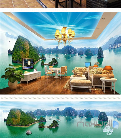Image of Guilin landscape theme space entire room wallpaper wall mural decal IDCQW-000013