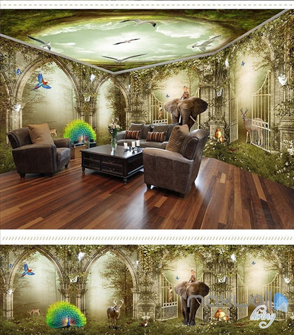 Image of Fantasy fairy tale wonderland forest entire room wallpaper wall mural decal IDCQW-000022
