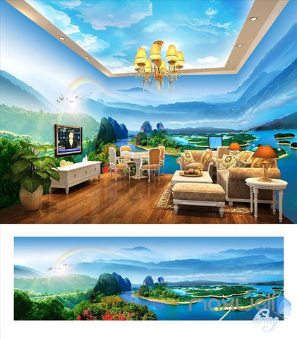 Image of Landscape landscape theme space entire room wallpaper wall mural decal IDCQW-000033