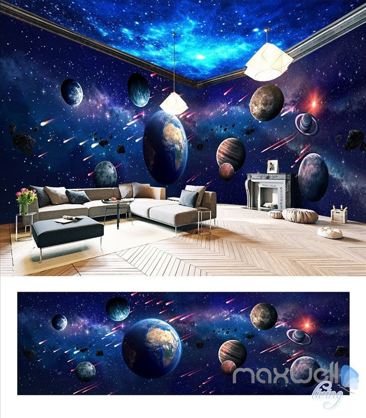 Space Universe Planet Room Wall Mural – IDecoRoom