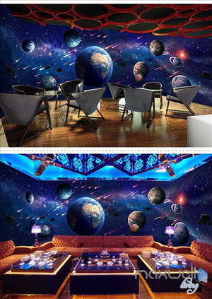Space universe planet theme space entire room wallpaper wall mural decal IDCQW-000041