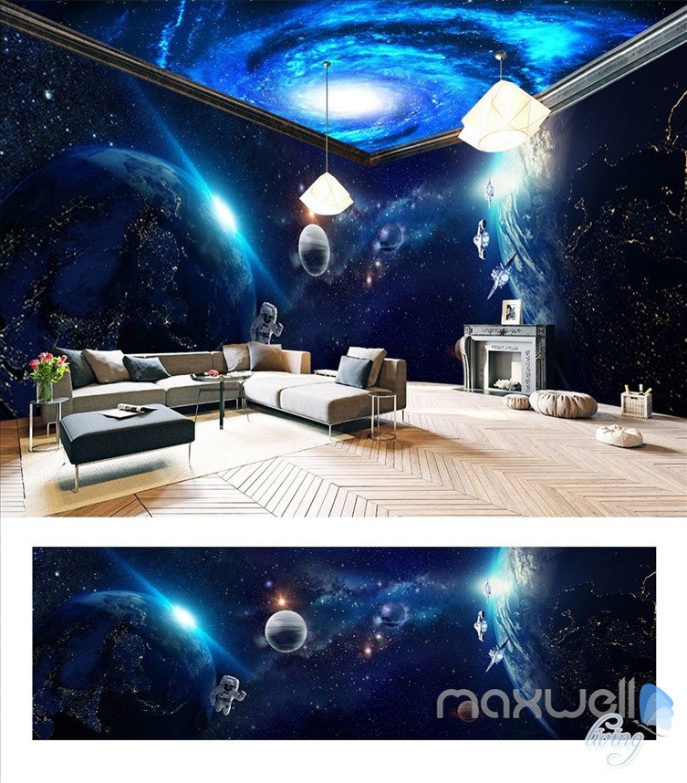 Space planet sky theme space entire room wallpaper wall mural decal IDCQW-000043
