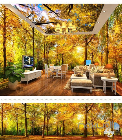 Image of Maple forest theme space entire room wallpaper wall mural decal IDCQW-000045