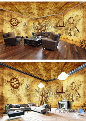 Image of Pirates of the Caribbean retro entire room wallpaper wall mural decal IDCQW-000047