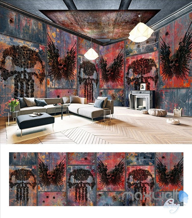 Metal iron plate horror theme space entire room wallpaper wall mural decal IDCQW-000051