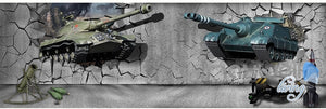3D tank broken wall entire room wallpaper wall mural decal IDCQW-000055