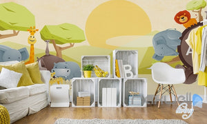 African savannah animal paradise fresh nature entire room wallpaper wall mural decal IDCQW-000072