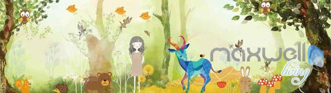 Tree House Animals Entire Room Wallpaper Wall Murals Art Print Childcare Decals IDCQW-000080