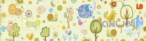 Image of Owl Tree Elephant Rabit Entire Room Wallpaper Wall Murals Art Print Kids Decor IDCQW-000081