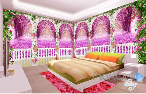 Image of 3D Rose Vine Arch Entire Room 3D Wallpaper Wall Murals Art Print Wedding Decor IDCQW-000083