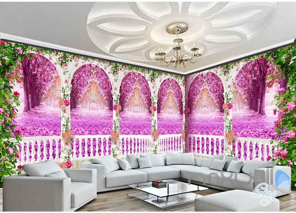 3D Rose Vine Arch Entire Room 3D Wallpaper Wall Murals Art Print Weddi ...
