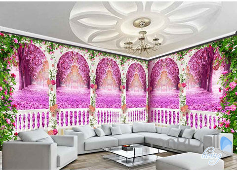 Image of 3D Rose Vine Arch Entire Room 3D Wallpaper Wall Murals Art Print Wedding Decor IDCQW-000083