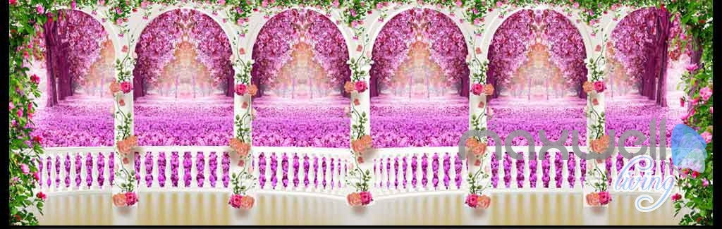 3D Rose Vine Arch Entire Room 3D Wallpaper Wall Murals Art Print Wedding Decor IDCQW-000083