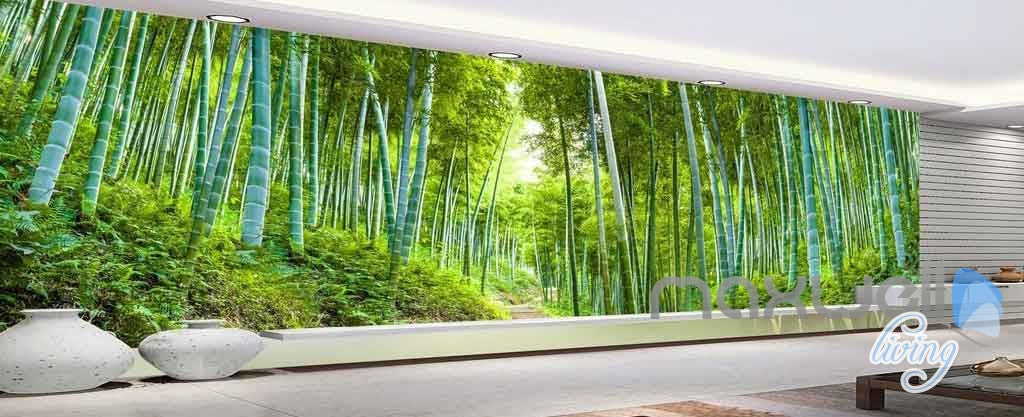 Green Wallpaper Natural Custom Walls Bamboo Wallpaper  Muropastel