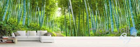 Image of 3D Bamboo Forest Entire Room Wallpaper Wall Mural Art Prints IDCQW-000094