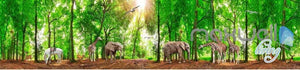 3D Africa Animals Forest Entire Room Wallpaper Wall Murals Prints IDCQW-000106