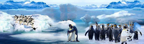 Image of 3D Antarctic Pole Penguins Ice Entire Room Wallpapar Wall Murals Prints IDCQW-000114