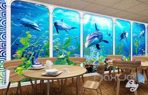 Image of 3D Underwater aquarium fish Entire Room Wallpaper Wall Murals Prints IDCQW-000115