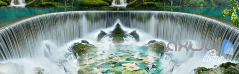 Image of 3D Huge Tree Forest Waterfall Entire room Wallpaper Wall Murals Art Prints IDCQW-000128