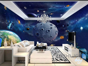 3D Earth Planet Ceiling Entire Room Wallpaper Wall Murals Art Prints IDCQW-000130
