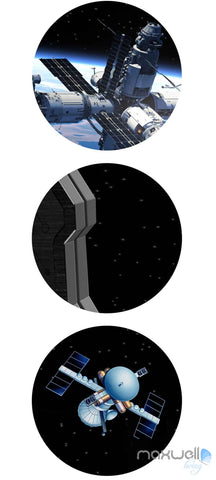 Image of 3D Spacecraft Window View Satellite Entire Room Wallpaper Murals Art Prints IDCQW-000131