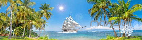 Image of 3D Tropical Island Sail Entire Living room Wallpaper Murals Art Prints IDCQW-000132