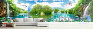 3D Wallterfall Lake View Entire Room Wallpaper Wall Murals Art Prints IDCQW-000135