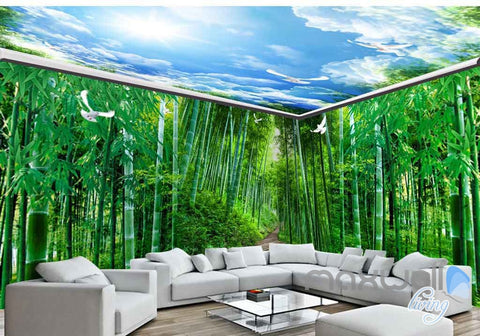 3D Bamboo Forest Road Wall Mural Wallpaper 255 | Jessartdecoration