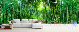 3D Huge Bamboo Forest Blue Sky Entire Room Wallpaper Wall Murals Art Prints IDCQW-000136
