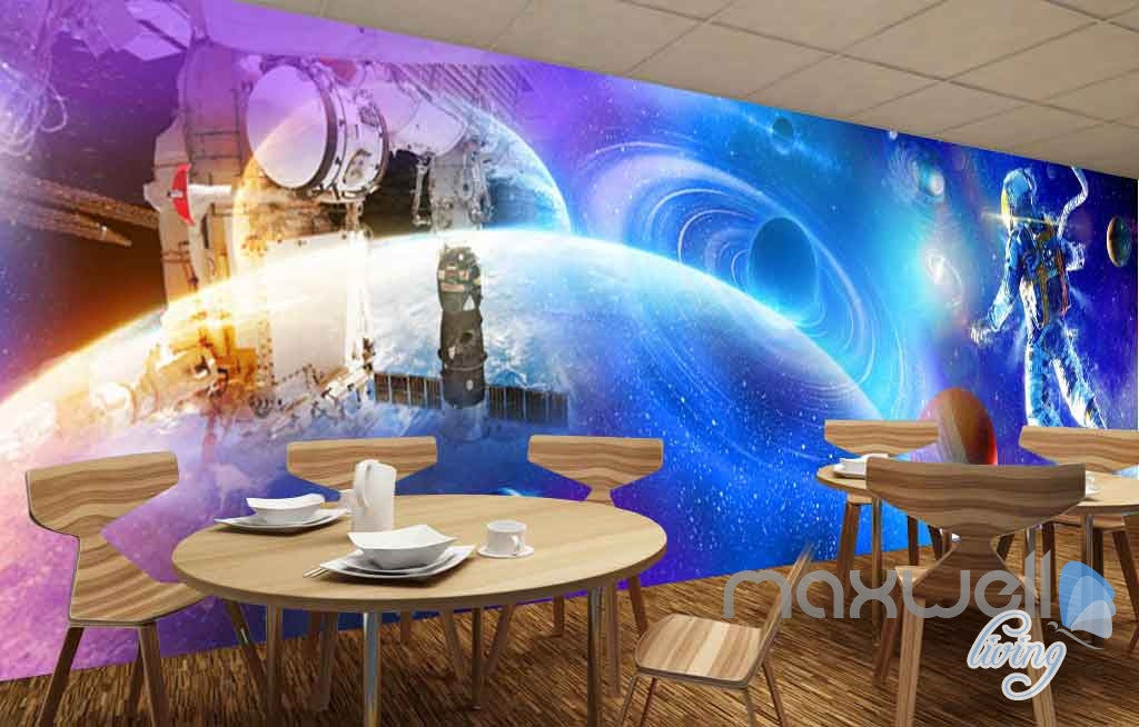 3D Astronauts Universe Ceiling Entire Room Wallpaper Wall Murals Art Prints IDCQW-000152