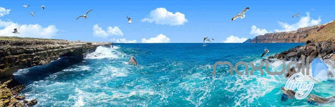 Image of 3D Reef Sea View Bird Entire Room Wallpaper Wall Mural Art Prints IDCQW-000158