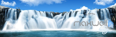 Image of 3D Large Waterfall Blue Sky Ceiling Entire Room Wallpaper Wall Mural Art Prints IDCQW-000165