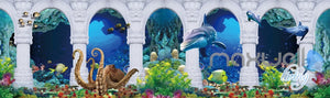 3D Turtle Fish Octopus Arch Entire Living Room Wallpaper Wall Mural Art Prints IDCQW-000179