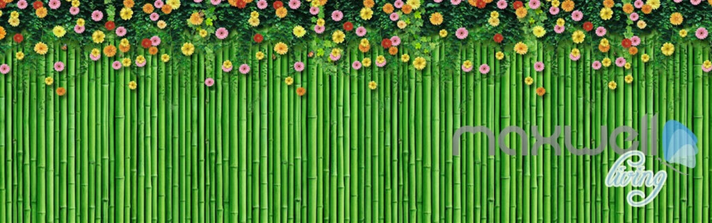 3D Bamboo Wall Flower Top Ceiling Entire Living Room Wallpaper Wall Mural Art IDCQW-000182