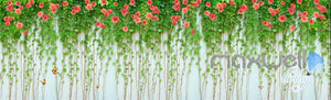 3D Rose Butterfly Vine Sunshine Ceiling Entire Living Room Wallpaper Wall Mural Art IDCQW-000186