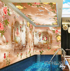 3D Rose Flower Angel Arch Entire Living Room Wallpaper Wall Mural Art Decor Print IDCQW-000211