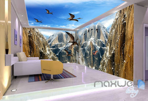 3D Mountain Dragons Blue Sky Ceiling Entire Room Bedroom Wallpaper Wall Mural Art  IDCQW-000223