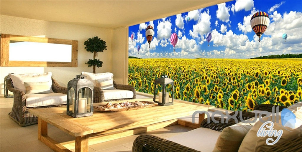 3D Airballon Flowers Entire Living Room Bedroom Wallpaper Wall Mural Art Decor IDCQW-000251