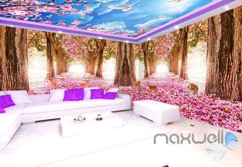 Image of 3D Flower Blossom Forest Entire Living Room Office Wallpaper Wall Mural Art IDCQW-000262