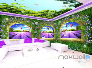 3D Lavender Farm Arches Vine Entire Living Room Bedroom Wallpaper Wall Mural Art IDCQW-000266