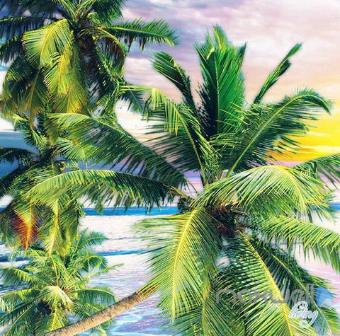 Image of 3D Tropical Island Resort Cabins Entire Living Room Wallpaper Wall Mural Art Prints IDCQW-000292
